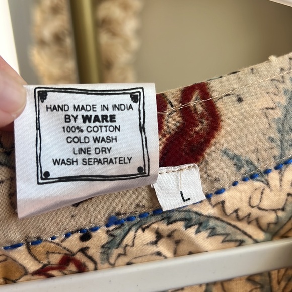 Cotton botanical dyed tunic top dress from India with pockets Large - Picture 4 of 10